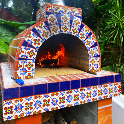 Colorful Pizza Oven Tiles - Built in Florida with Artistic Style